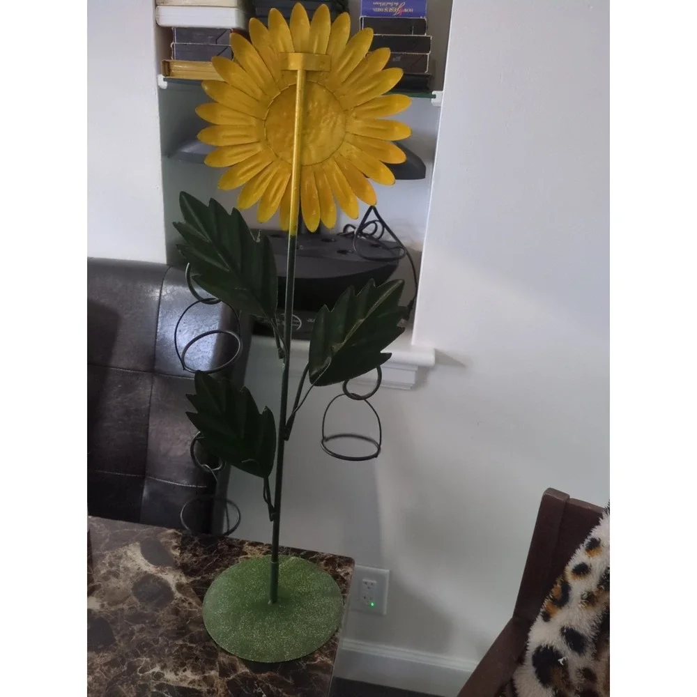Metal Sunflower Tealight Holder New In Box